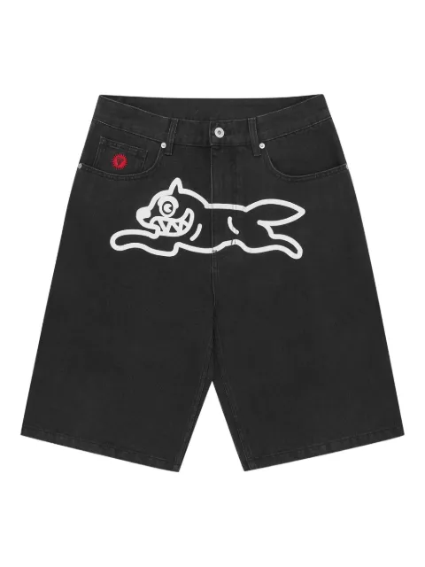ICECREAM dog-print denim shorts