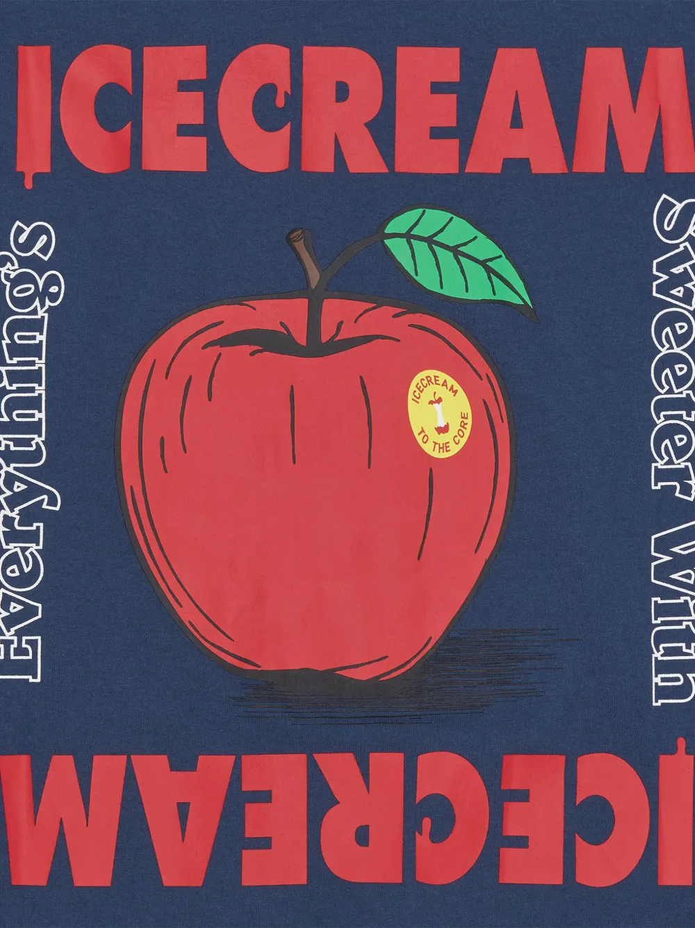 Icecream Apple-print T-shirt In Blue