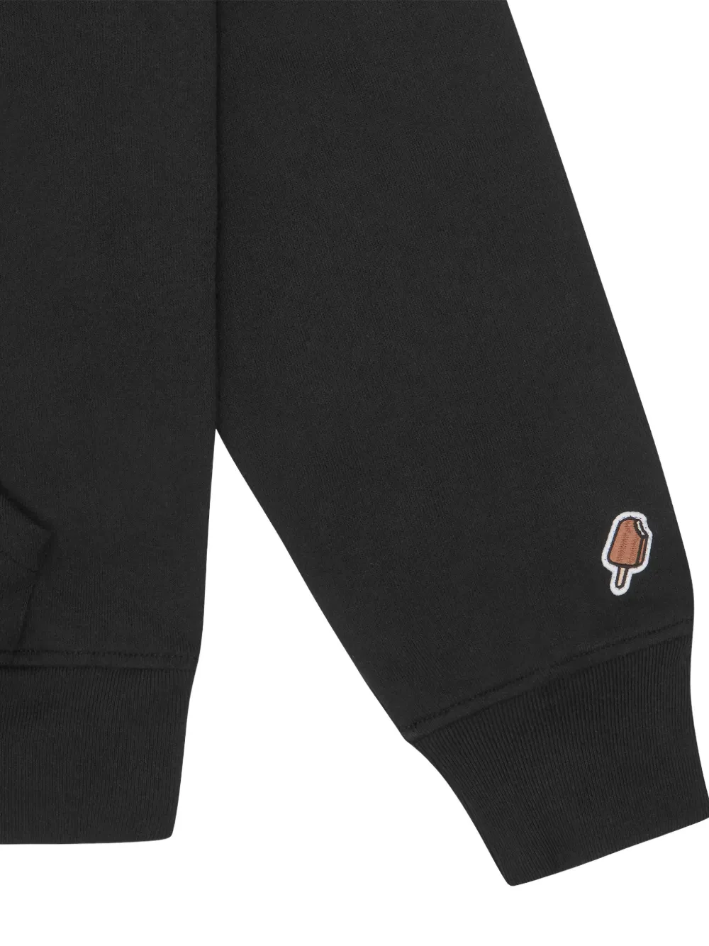 Icecream Check-pattern Wolf Graphic Hoodie In Black
