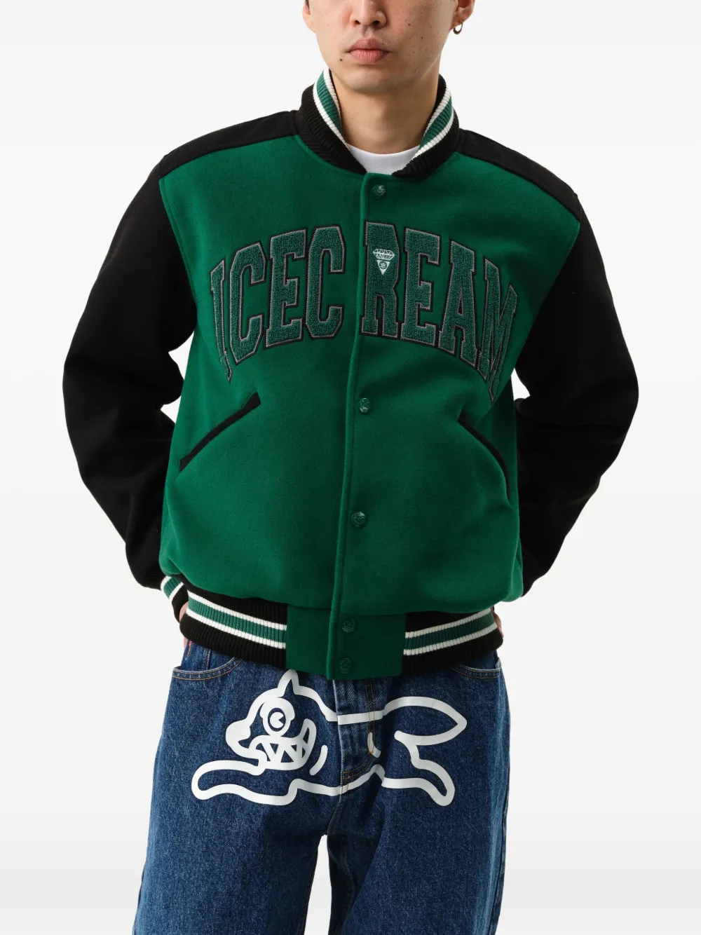 ICECREAM Varsity wollen jack Groen