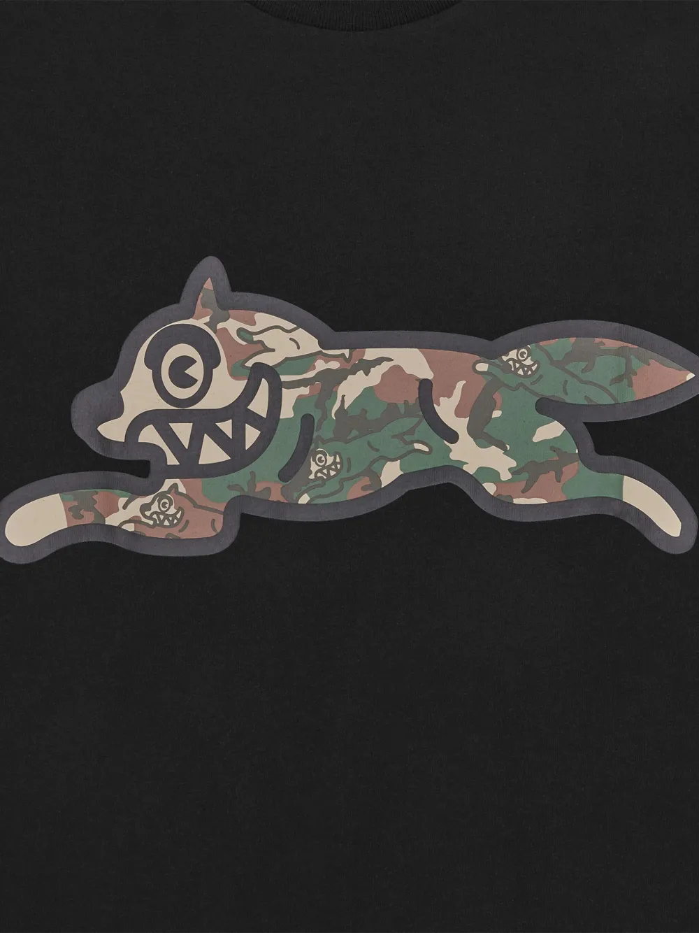 ICECREAM T-shirt met camouflageprint Zwart