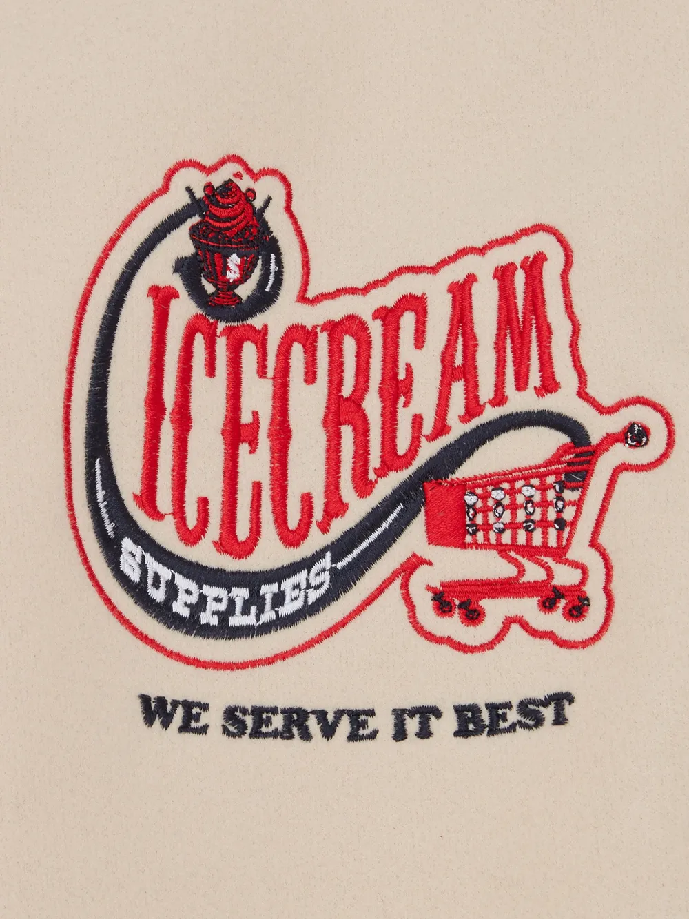 Icecream Patch-details Bomber Jacket In Neutral