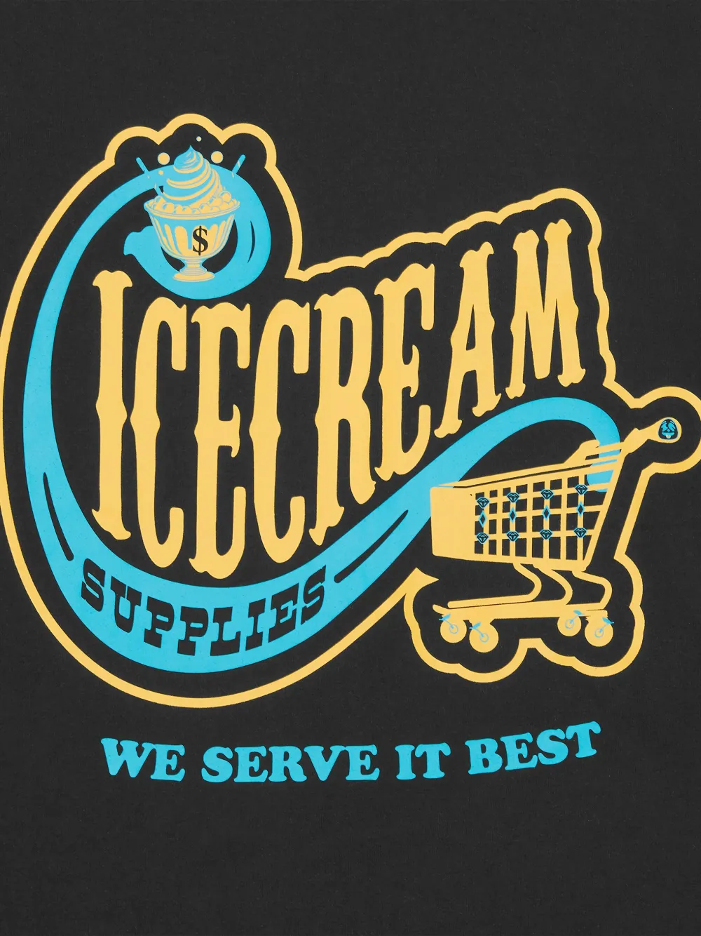 ICECREAM Diamond-Sunburst T-shirt Zwart