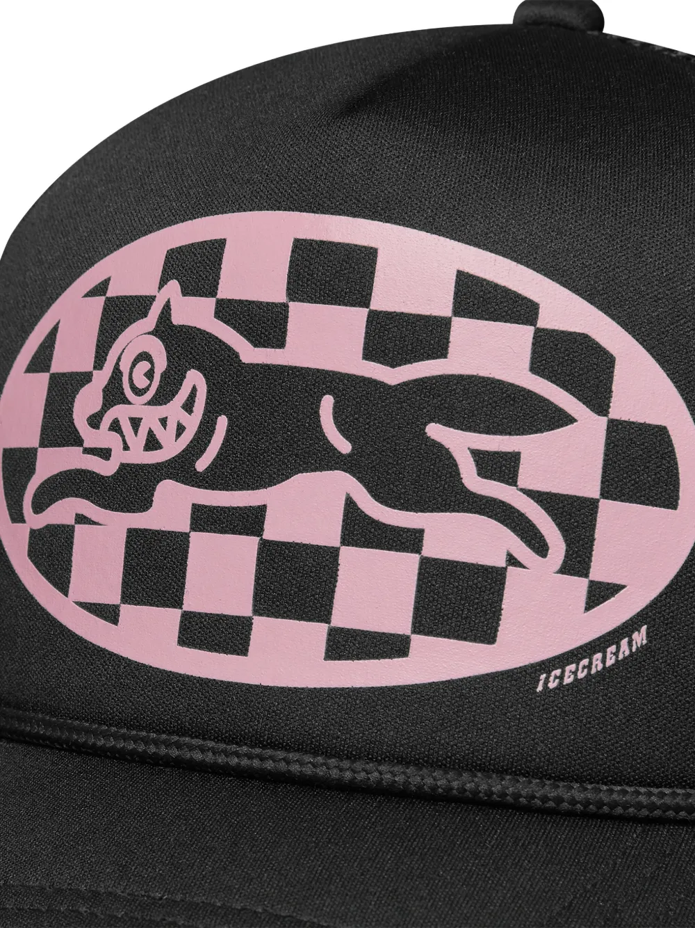 Icecream Checker Running Dog Trucker Cap In Black