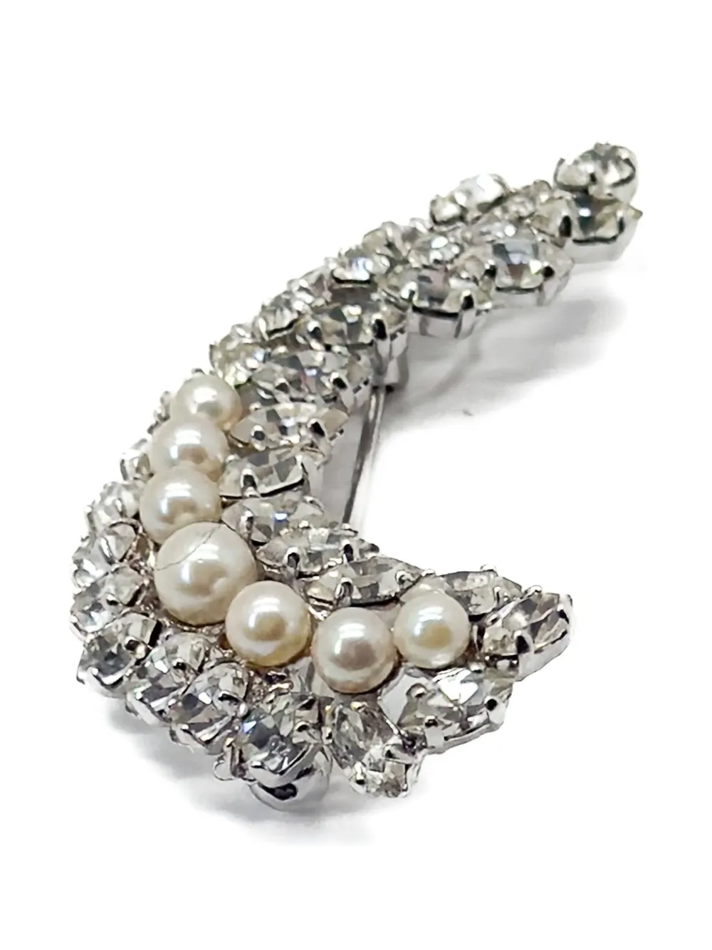 Christian Dior Pre-Owned 1970s crystal-embellished pearl brooch | Image 2