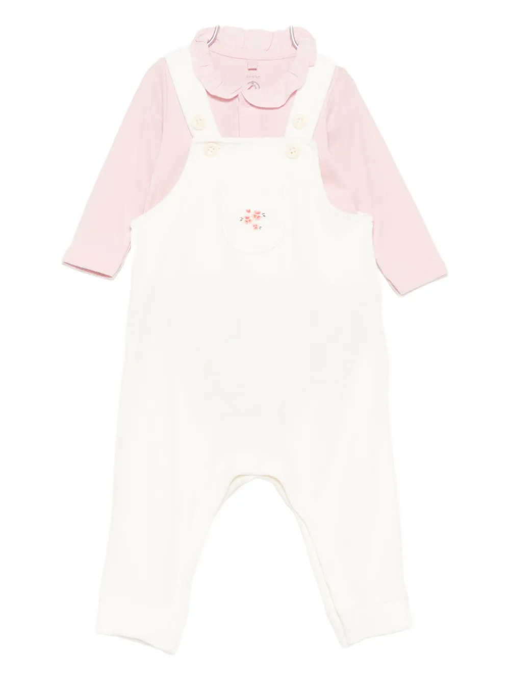 Petit Bateau Button-fastening Bodysuit In White