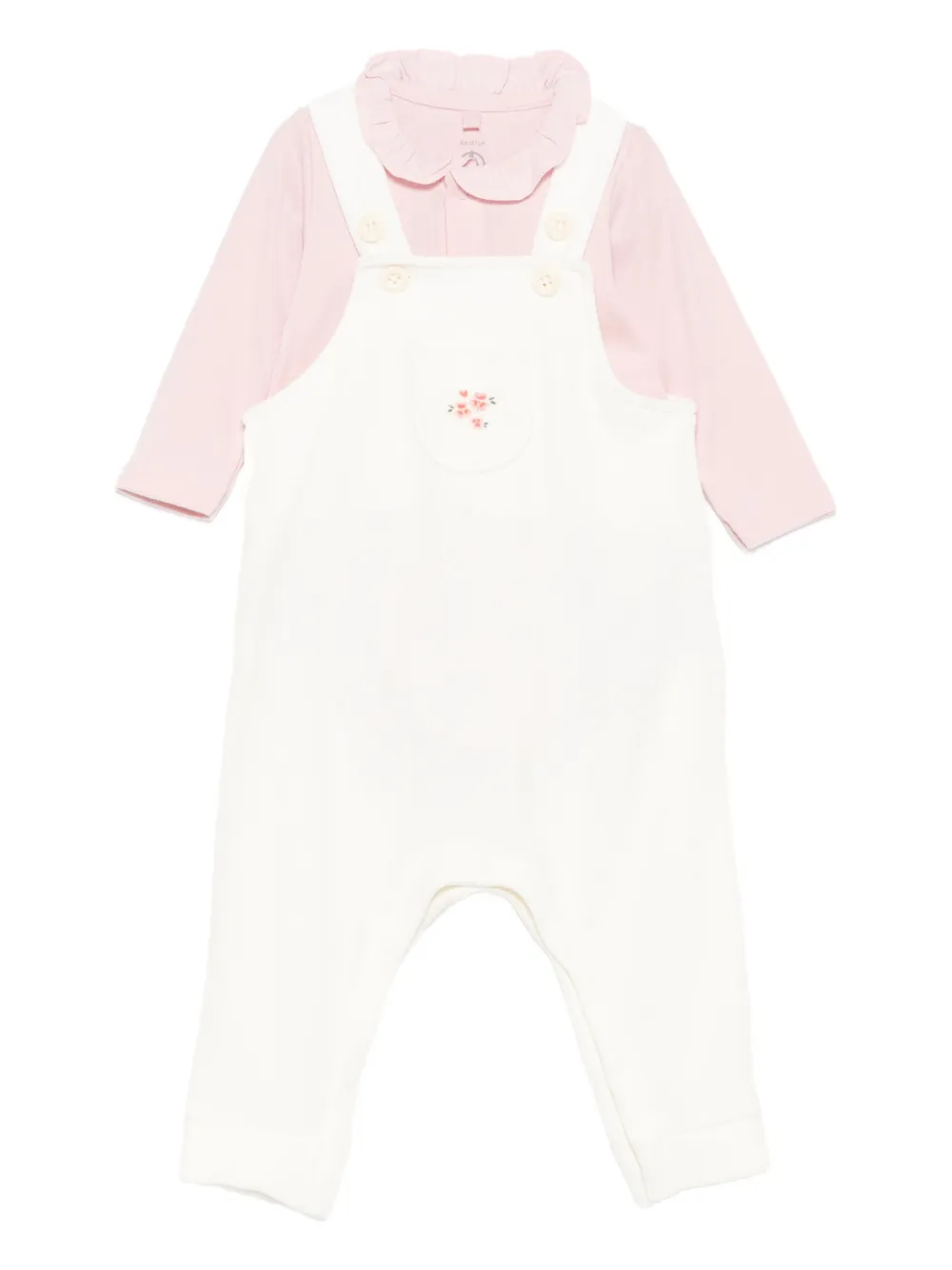 Petit Bateau Romper met knoopsluiting Beige