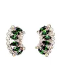 Christian Dior Pre-Owned 1960s marquise-emerald curve clip-on earrings - Silver