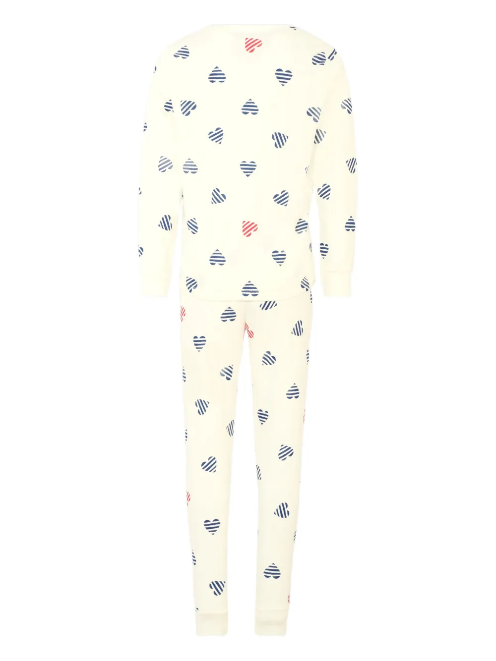 Petit Bateau striped-heart pajamas Beige