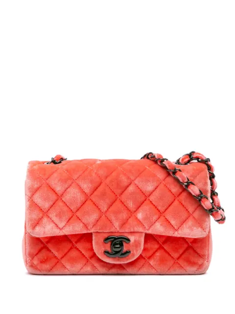 CHANEL Pre-Owned 2014-2015 Mini Rectangular Classic Velvet Single Flap crossbody bag