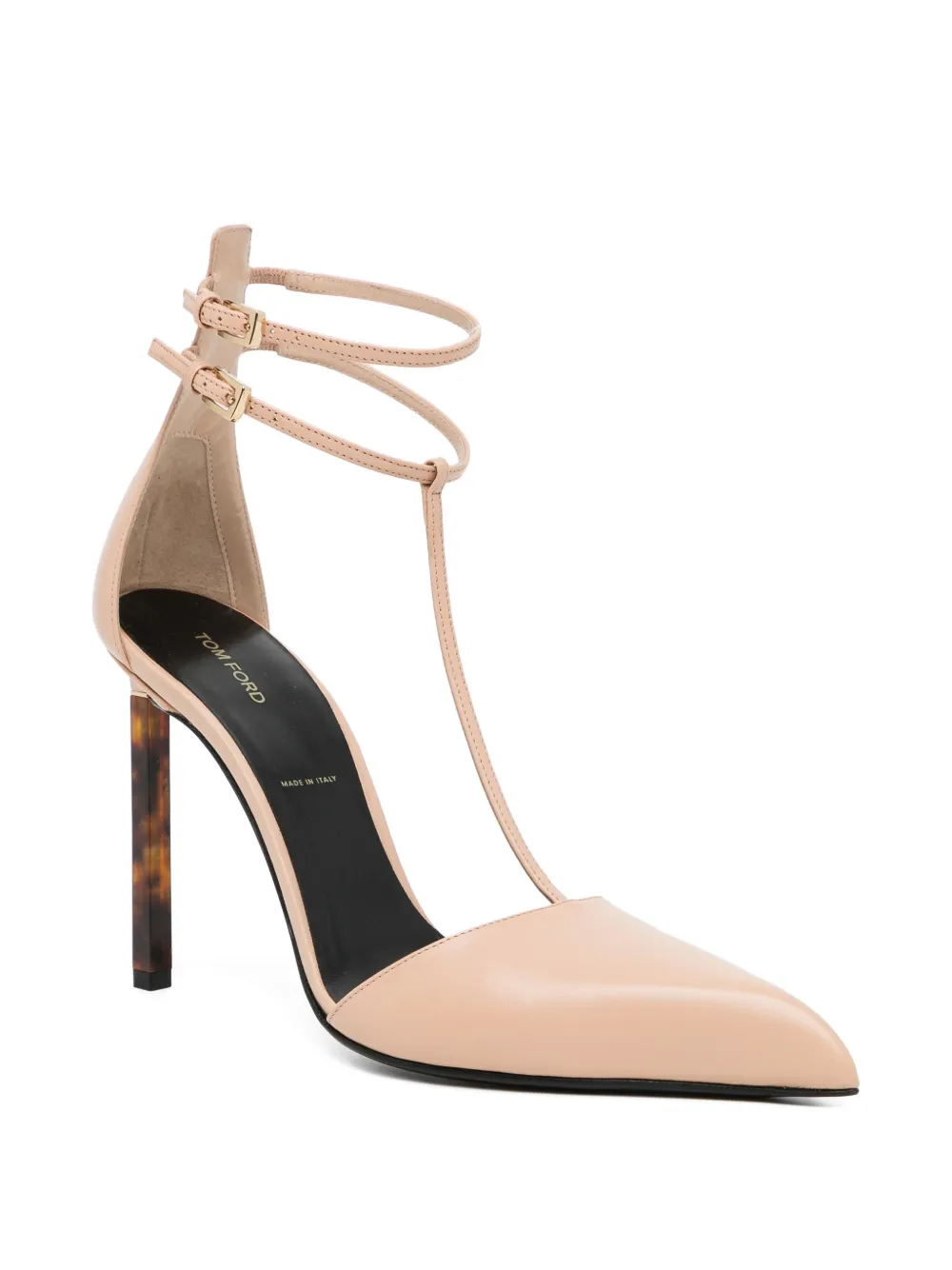 TOM FORD 110mm t-strap block-heel pumps Beige
