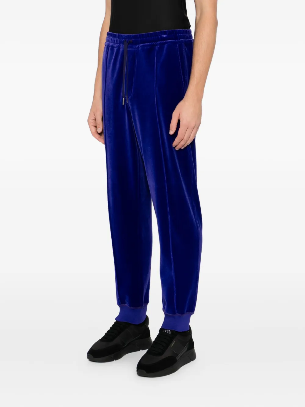 Tom Ford Velvet Track Pants In Blue