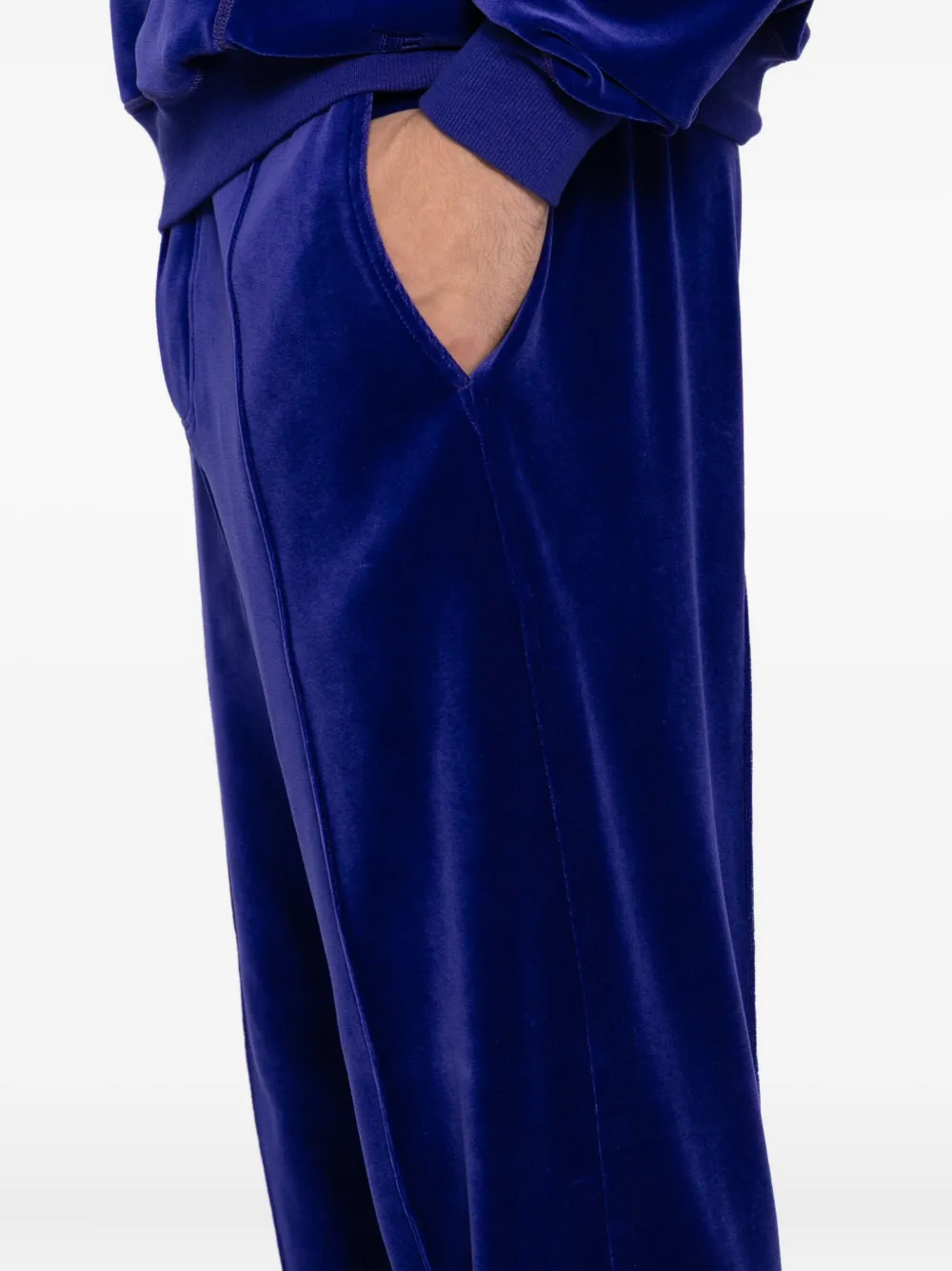 Tom Ford Velvet Track Pants In Blue