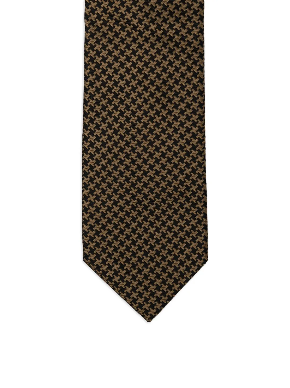 TOM FORD Zijden stropdas met jacquard-patroon Bruin