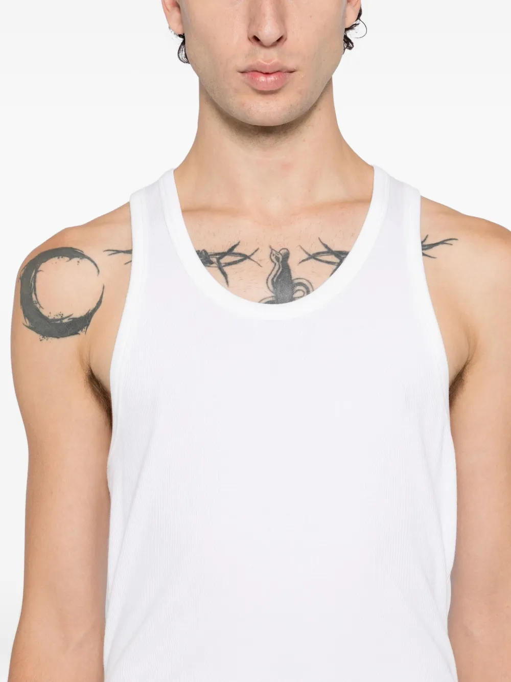 Tom Ford Ribbed Tank In White