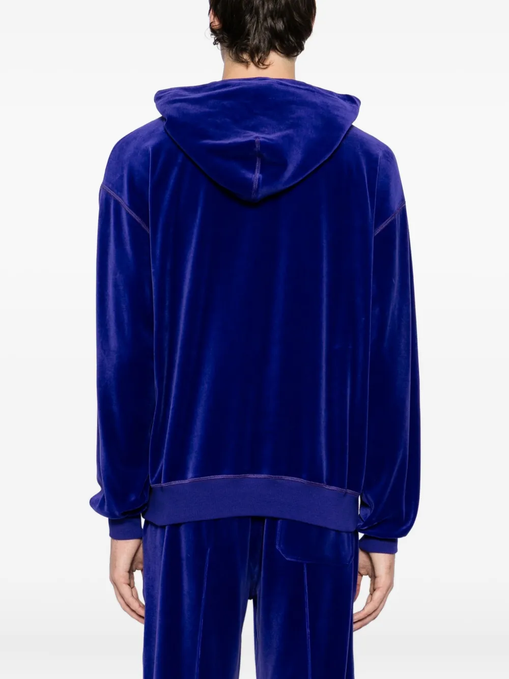 Tom Ford Velour Hoodie In Purple