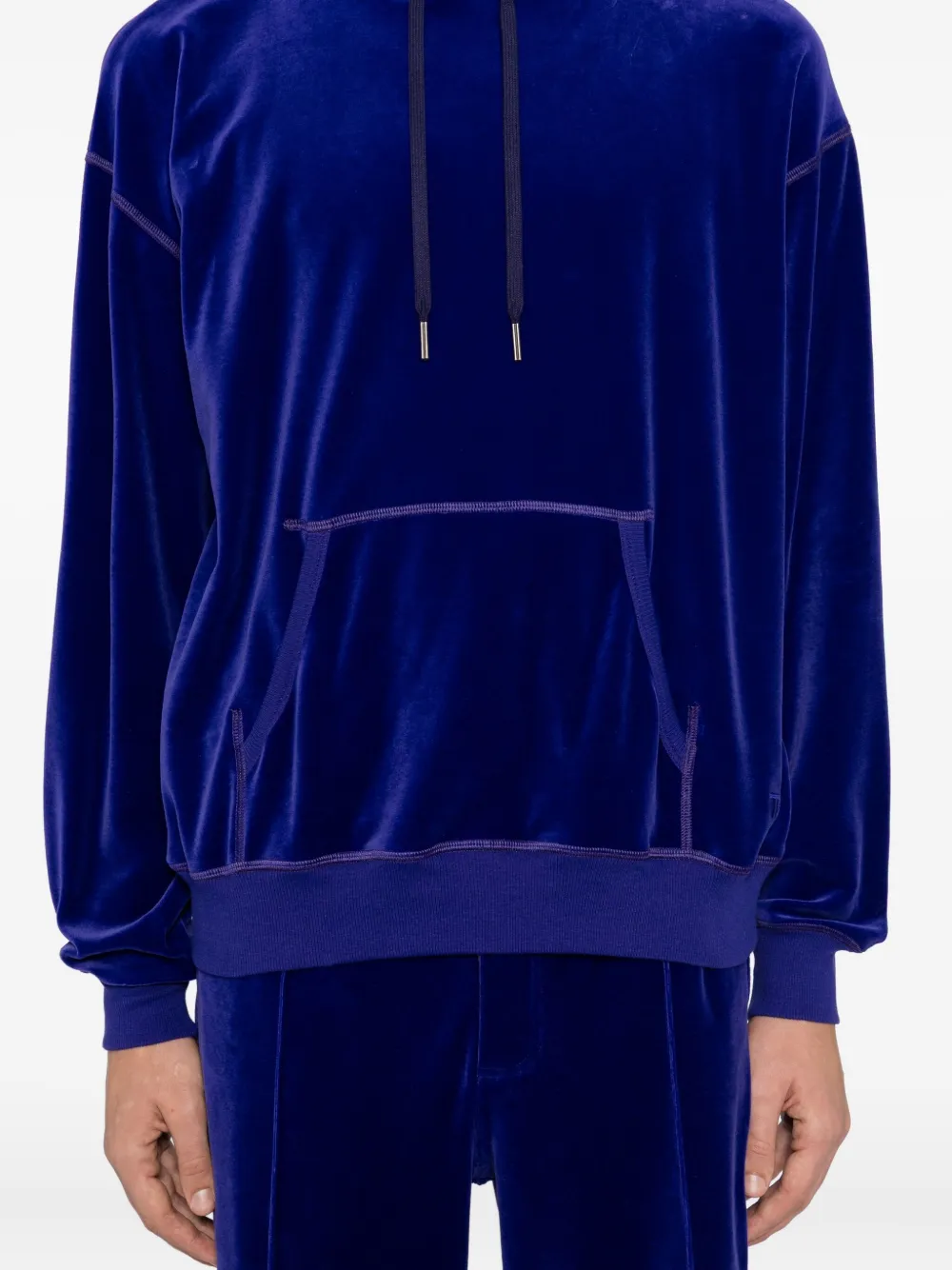 Tom Ford Velour Hoodie In Purple