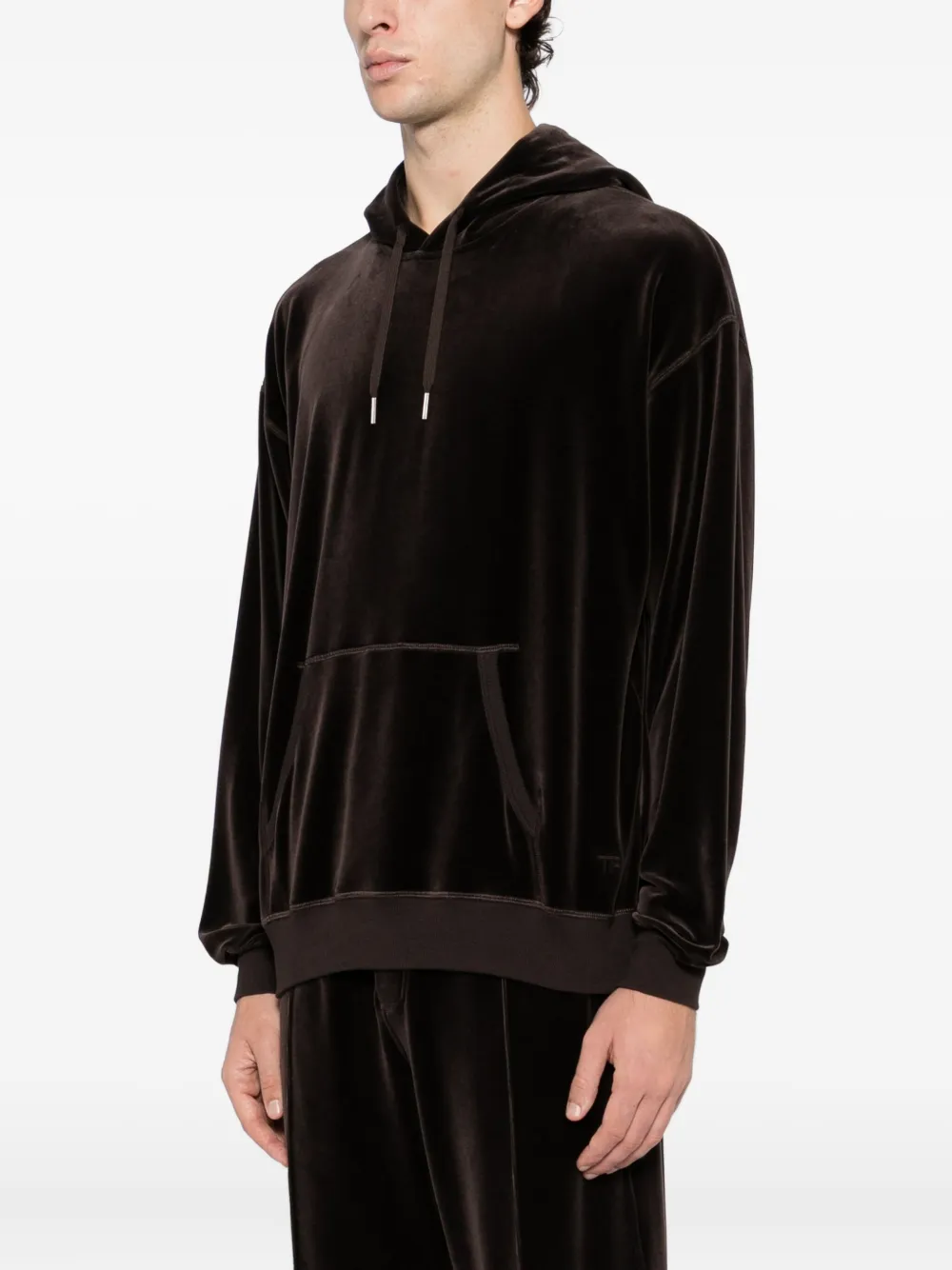 TOM FORD Fluwelen hoodie Bruin