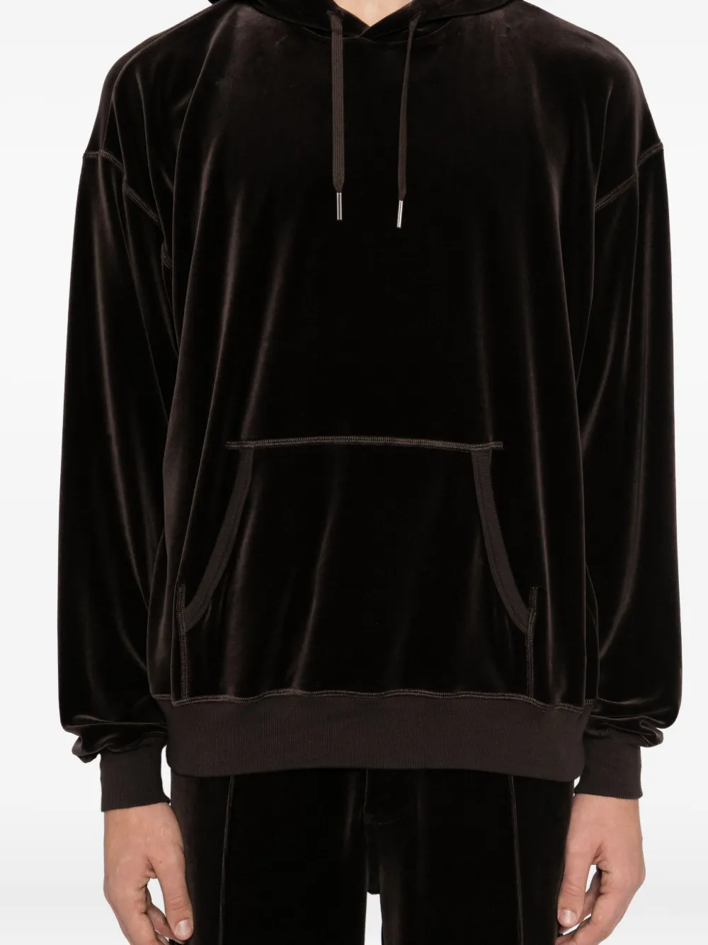 TOM FORD Fluwelen hoodie Bruin
