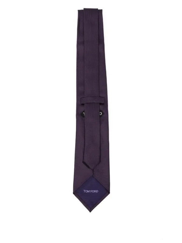 TOM FORD ダークパープル ネクタイ TOM FORD patterned-jacquard Silk Tie | Purple | FARFETCH