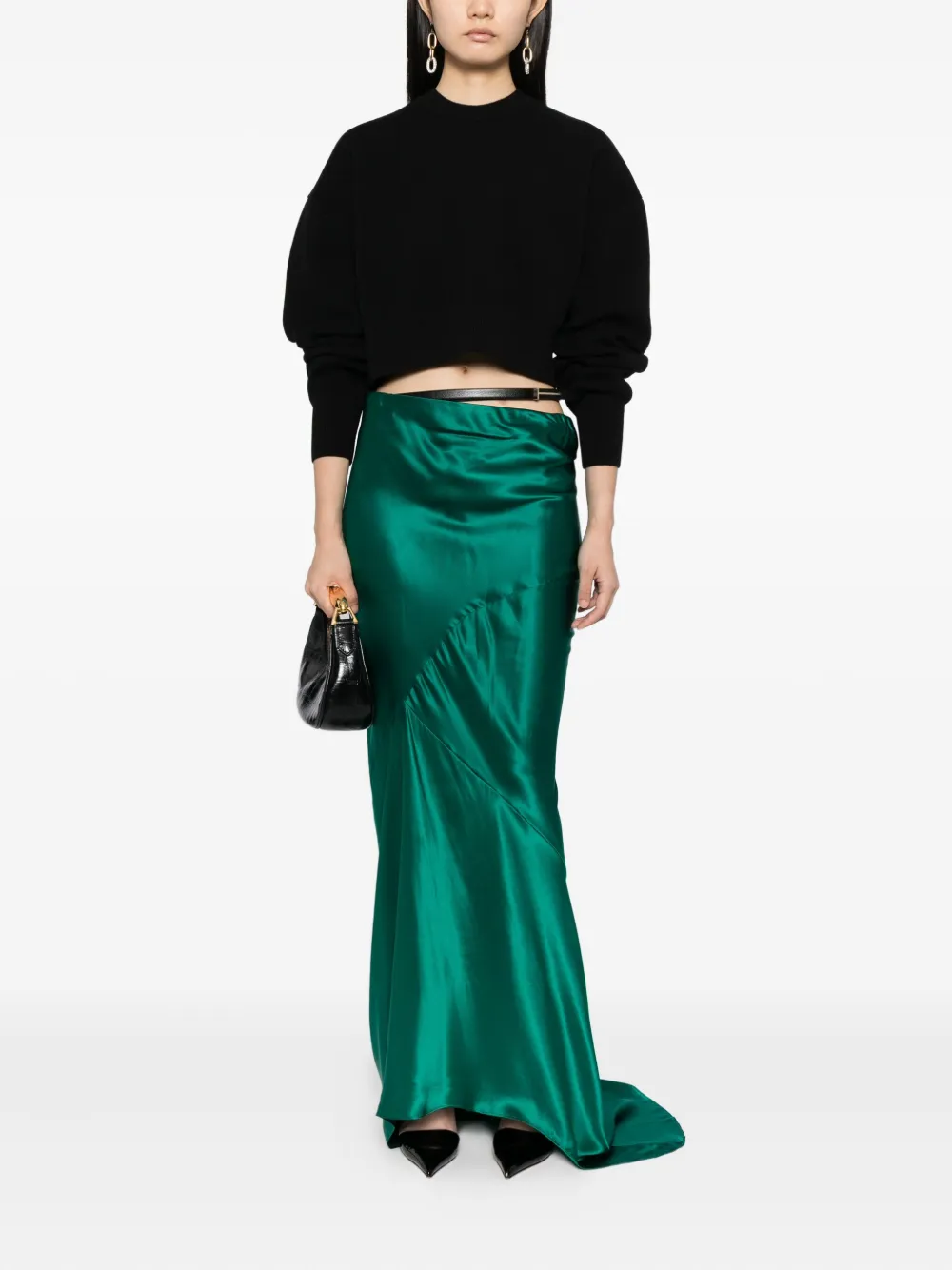 TOM FORD Bias zijden rok - Groen