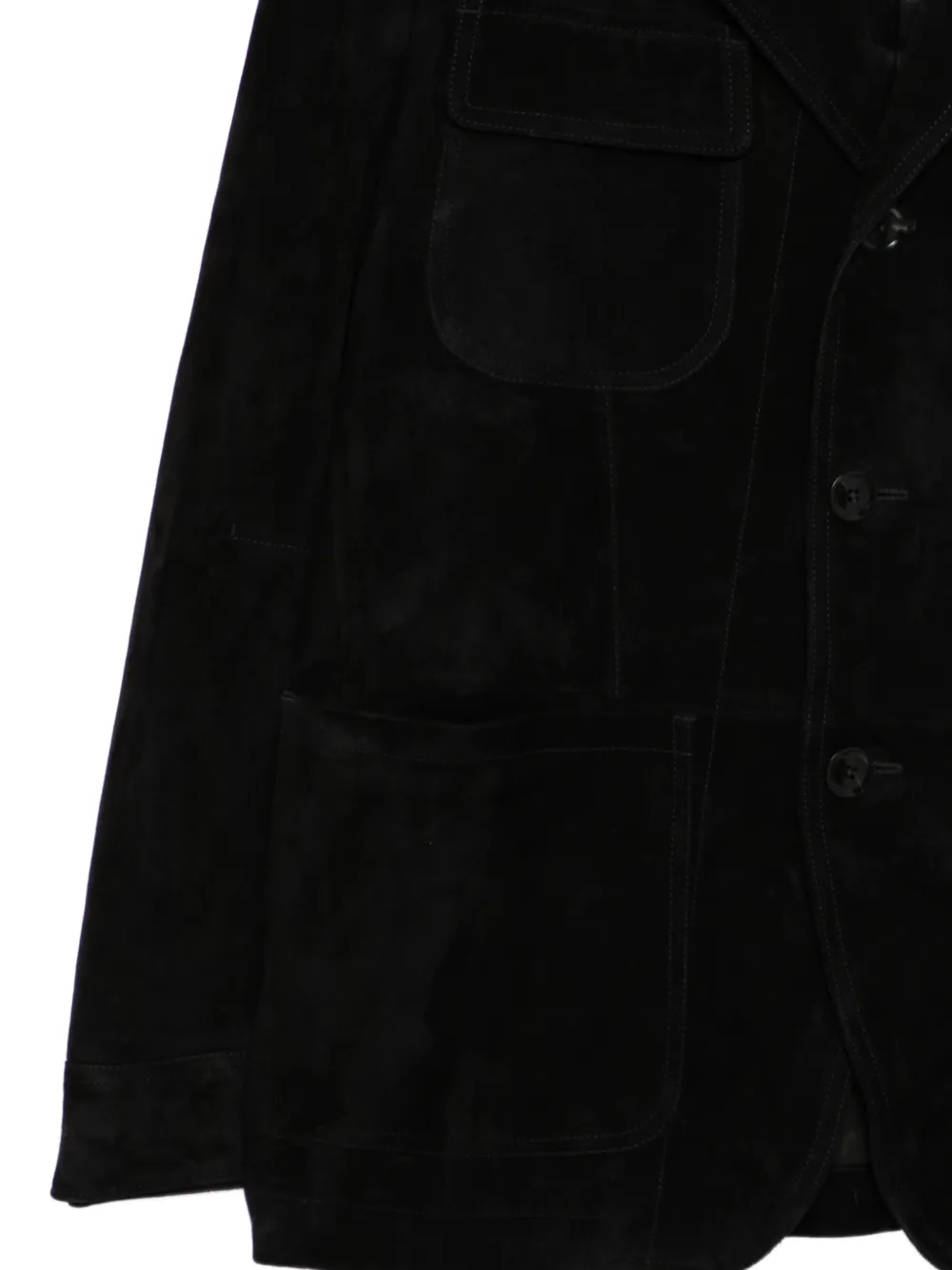 TOM FORD Leren blazer Zwart