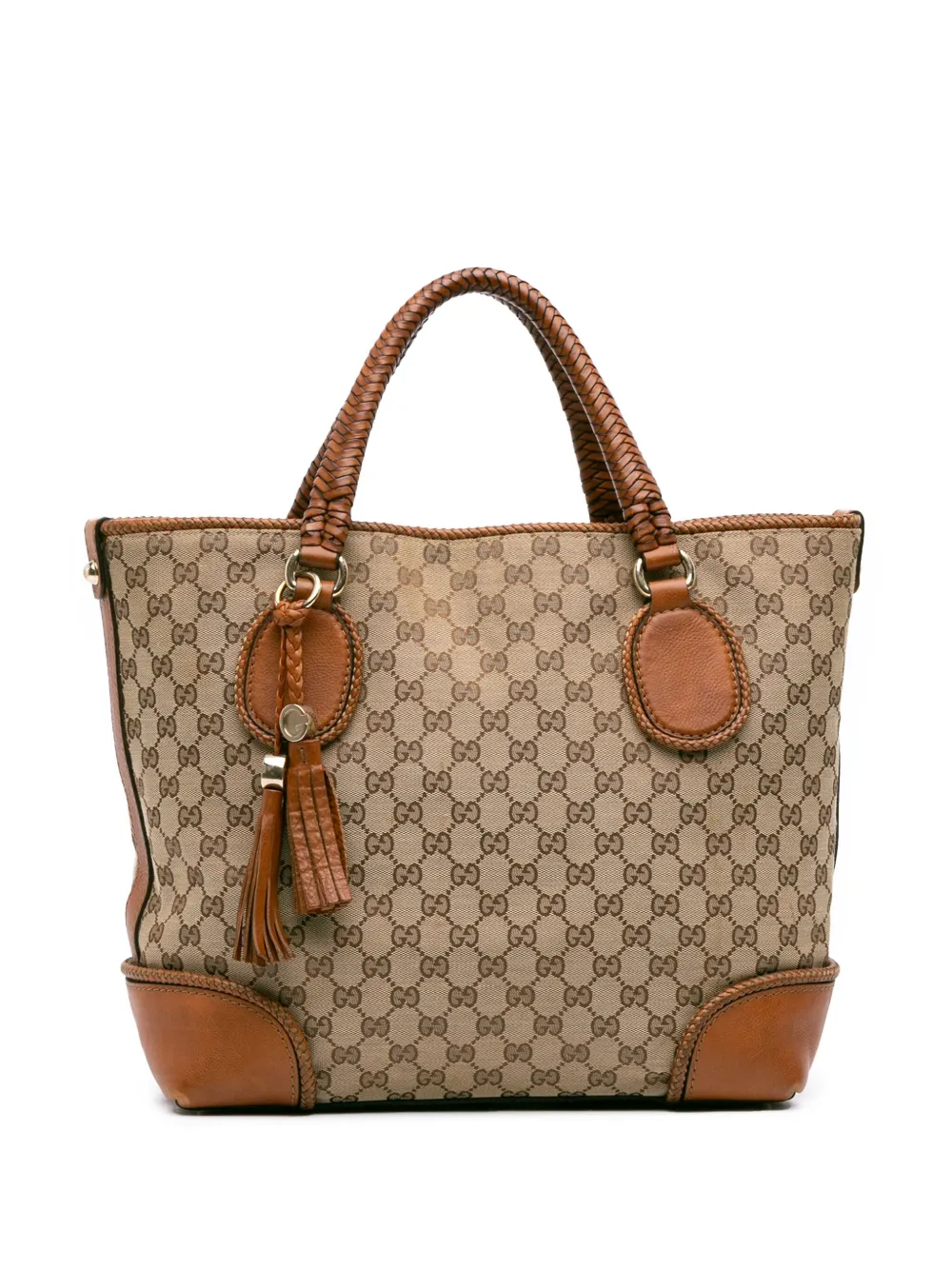 Pre-owned Gucci 2016-2025 Gg Canvas Marrakech Tote Bag In Brown