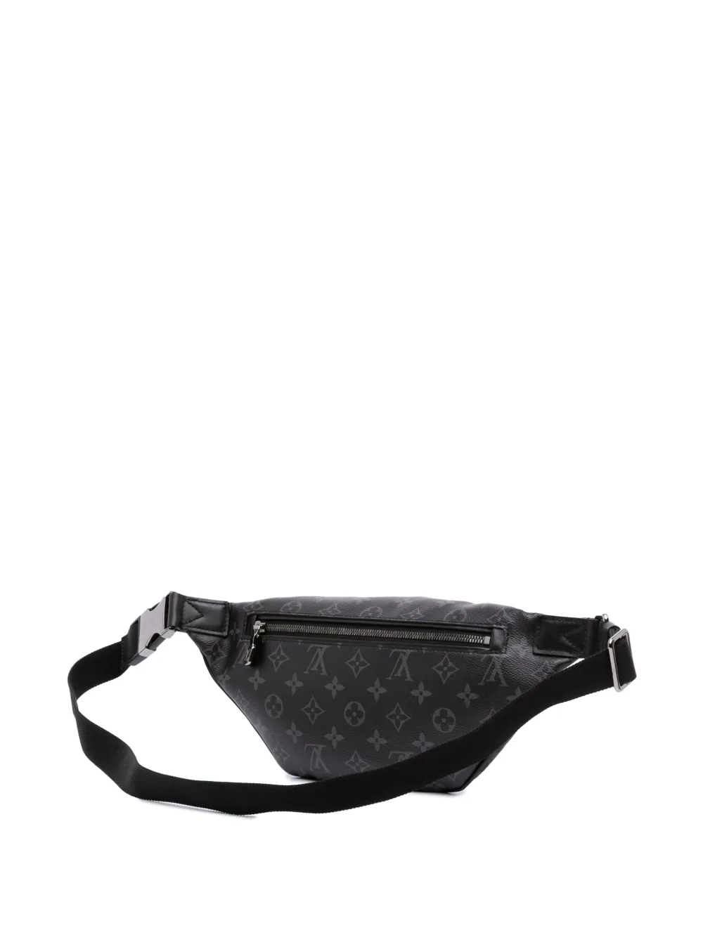 Pre-owned Louis Vuitton 2021-2025 Monogram Eclipse Discovery Bumbag Pm Belt Bag In Black