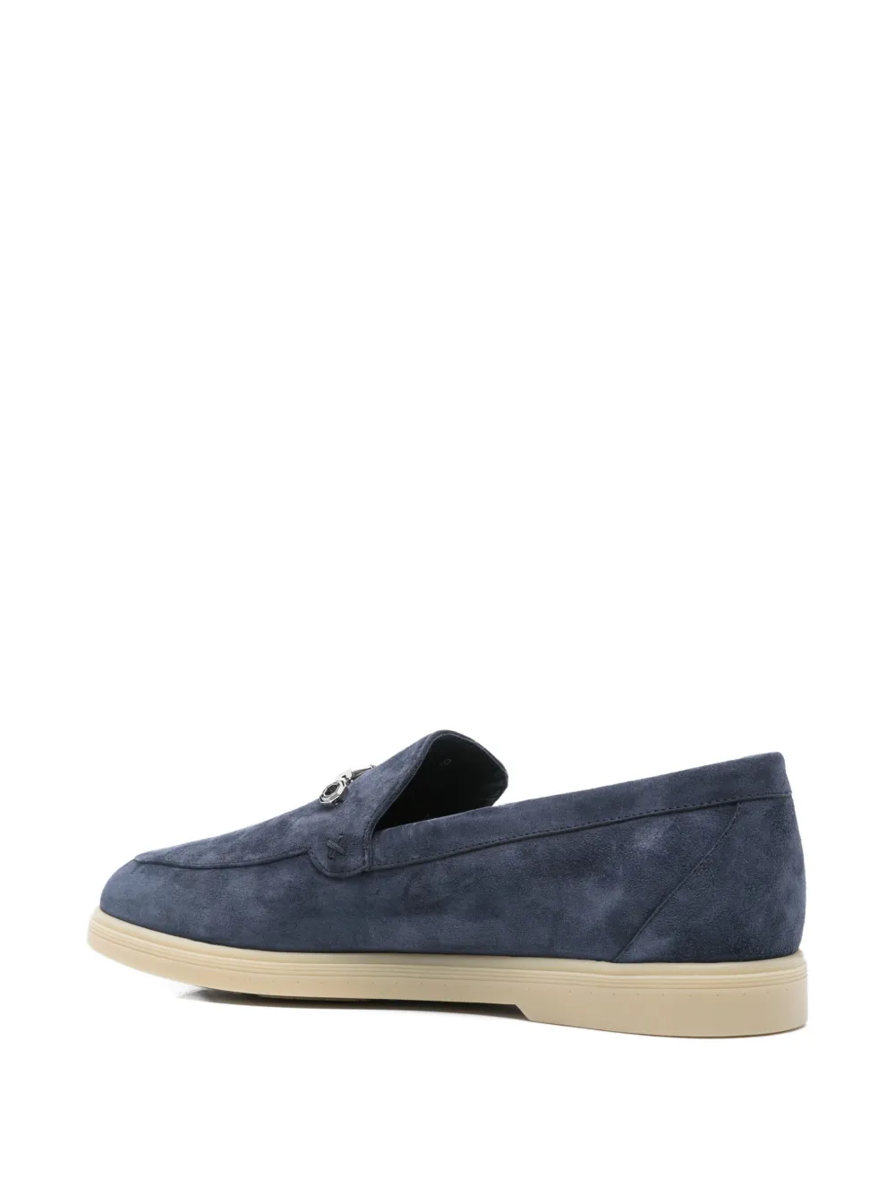 Stefano Ricci Chain-detail Suede Loafers In Blue