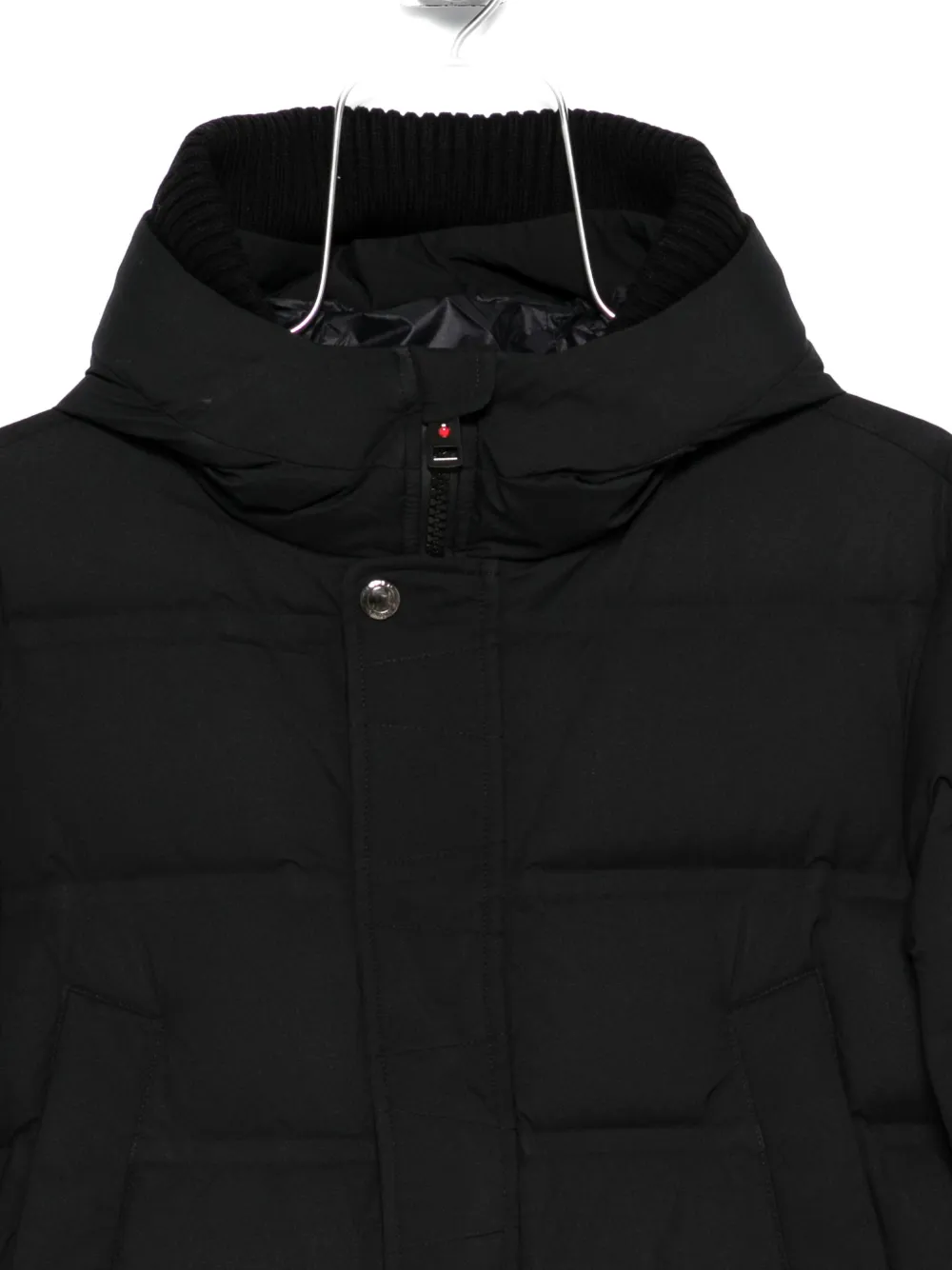 Kired Hooded Quilted Coat In Black