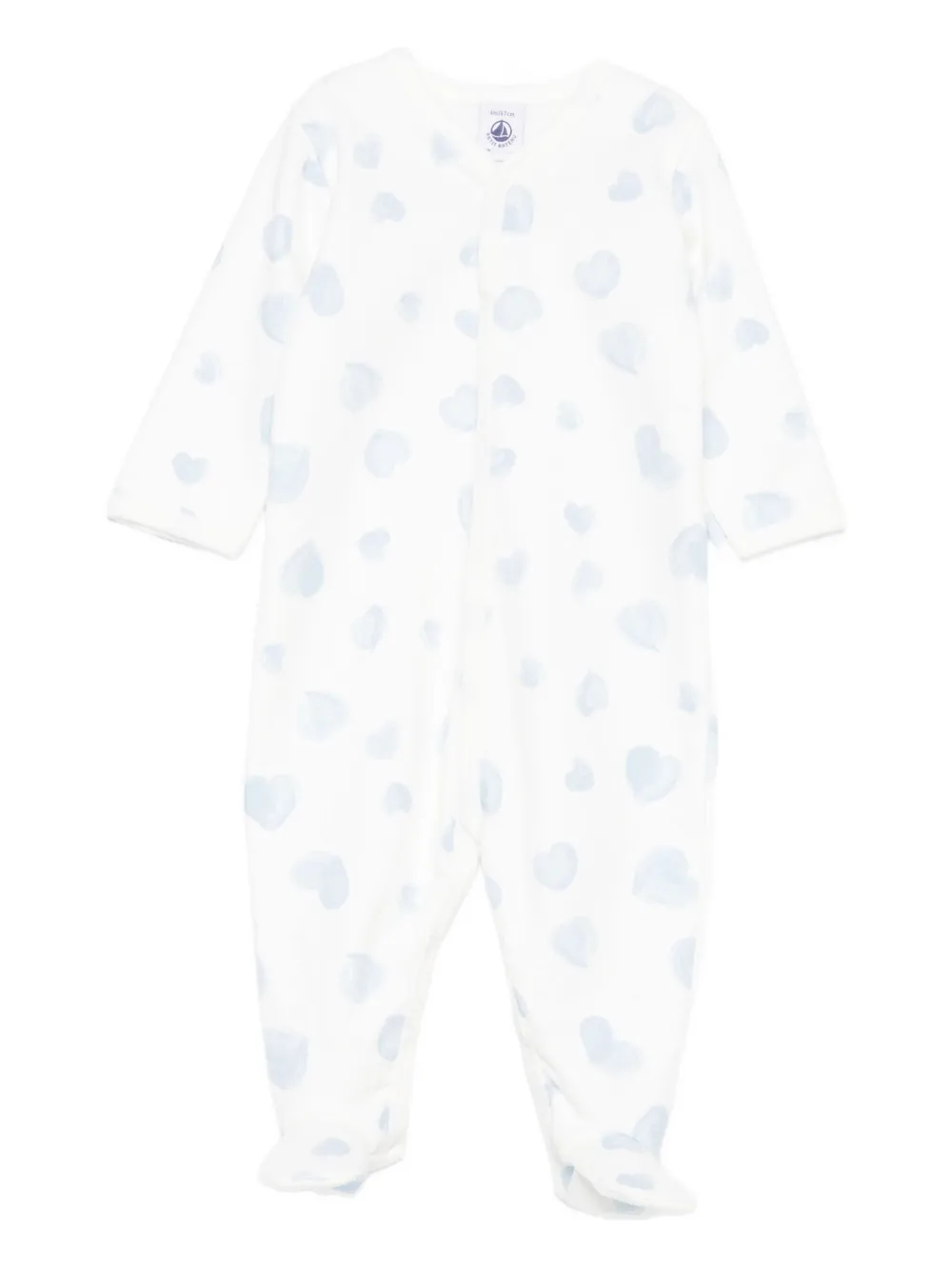 Petit Bateau Romper met hartenprint Wit