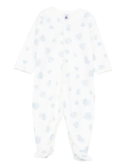 Petit Bateau heart-print babygrow