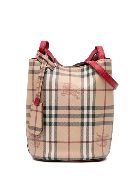 Burberry Pre-Owned 2000-2017 Haymarket Check Coated Canvas Lorne bucket bag