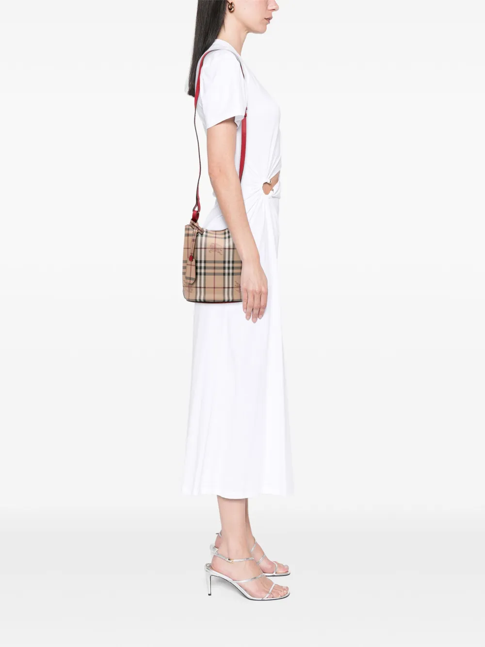 Burberry Pre-Owned 2000-2017 Haymarket Check Coated Canvas Lorne bucket bag | Pre-Owned | Image 2