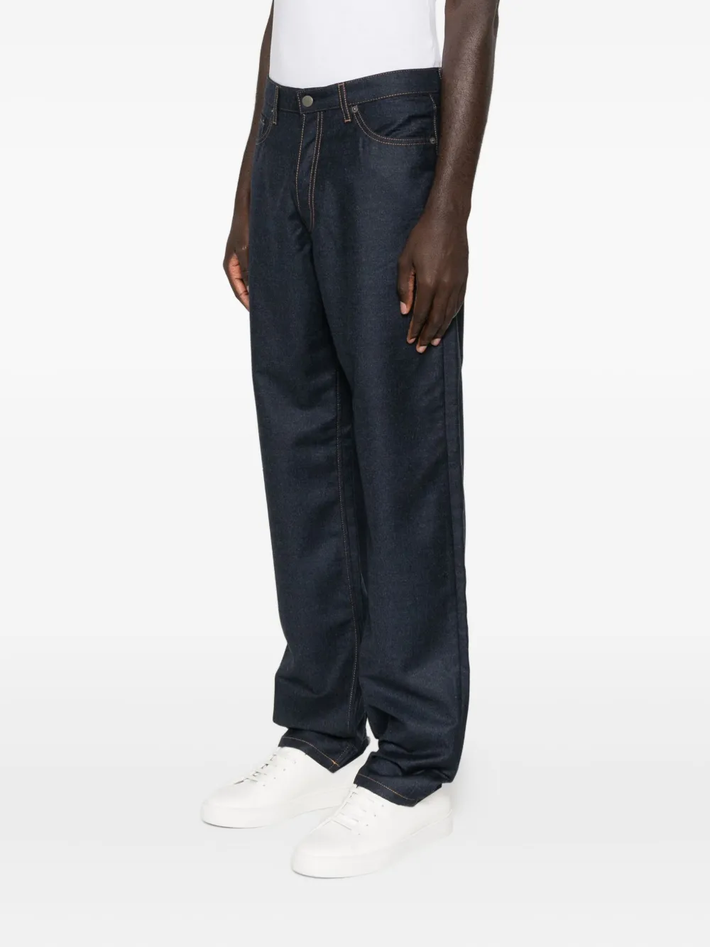 Emporio Armani Straight broek met stiksels Blauw