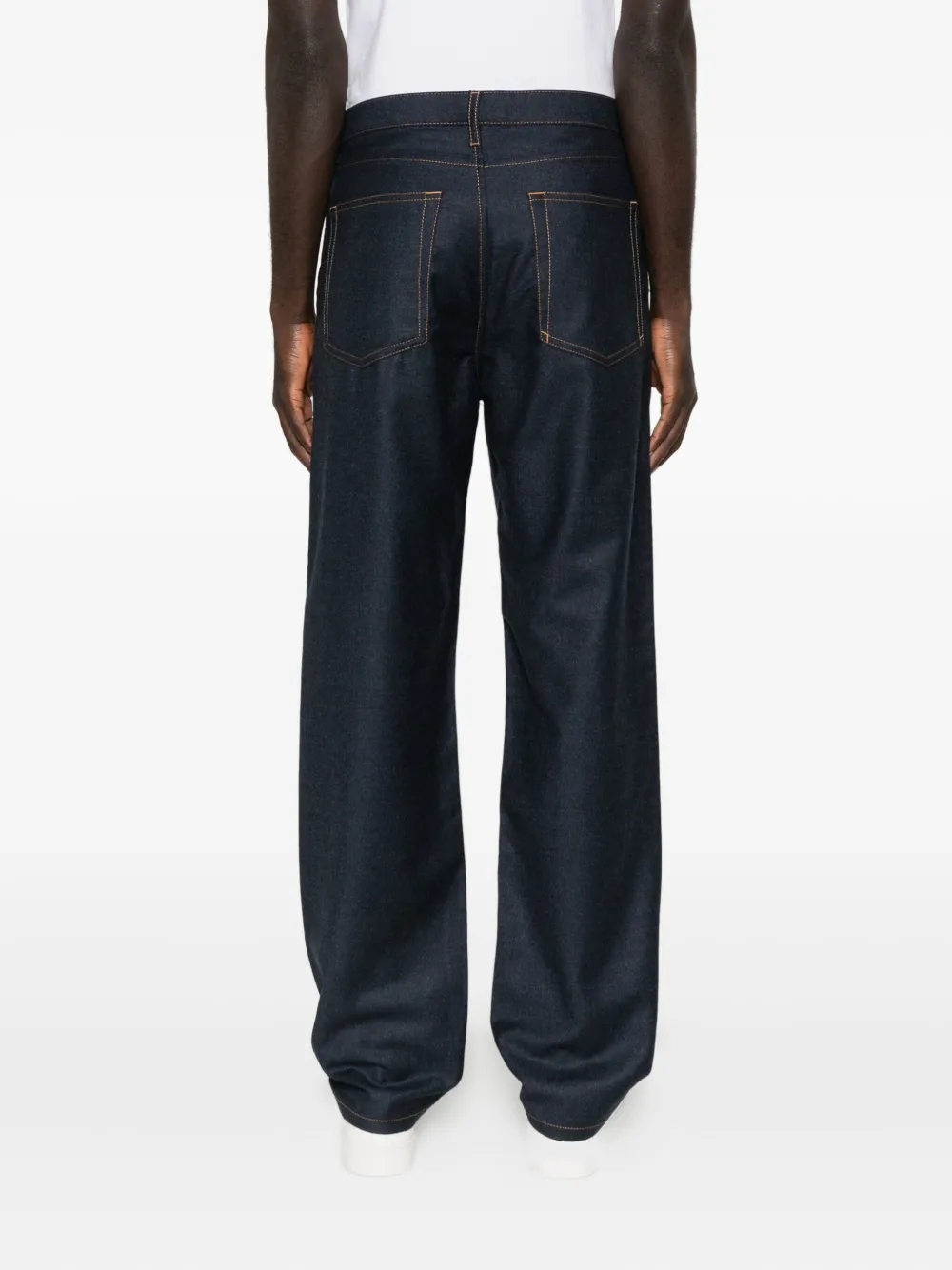 Emporio Armani Straight broek met stiksels Blauw