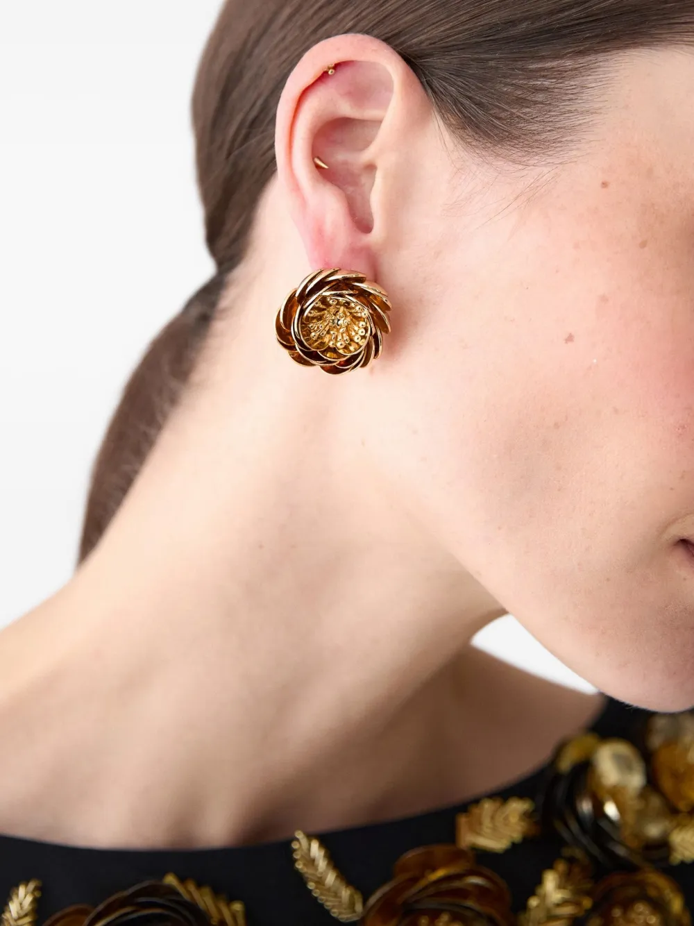 Carolina Herrera Oorbellen met bloemen - Goud