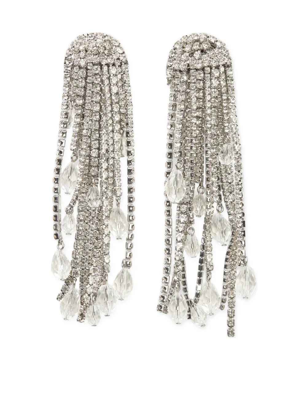 Carolina Herrera Teardrop Tassel Earrings In Silver