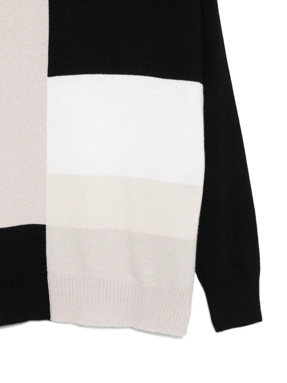D Exterior Colour-block Turtleneck Jumper In Neutral
