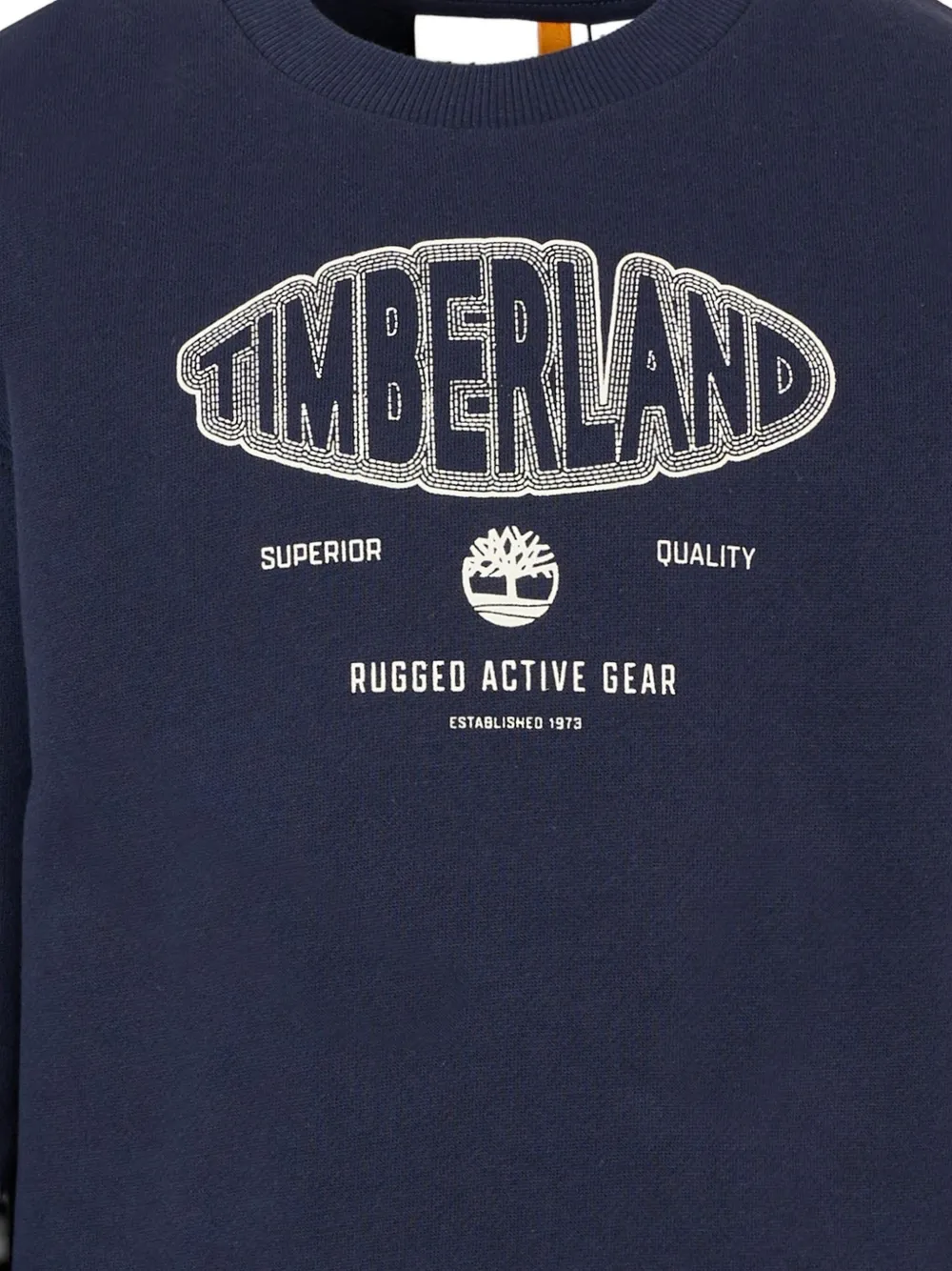 Timberland Kids Sweater met logoprint Blauw
