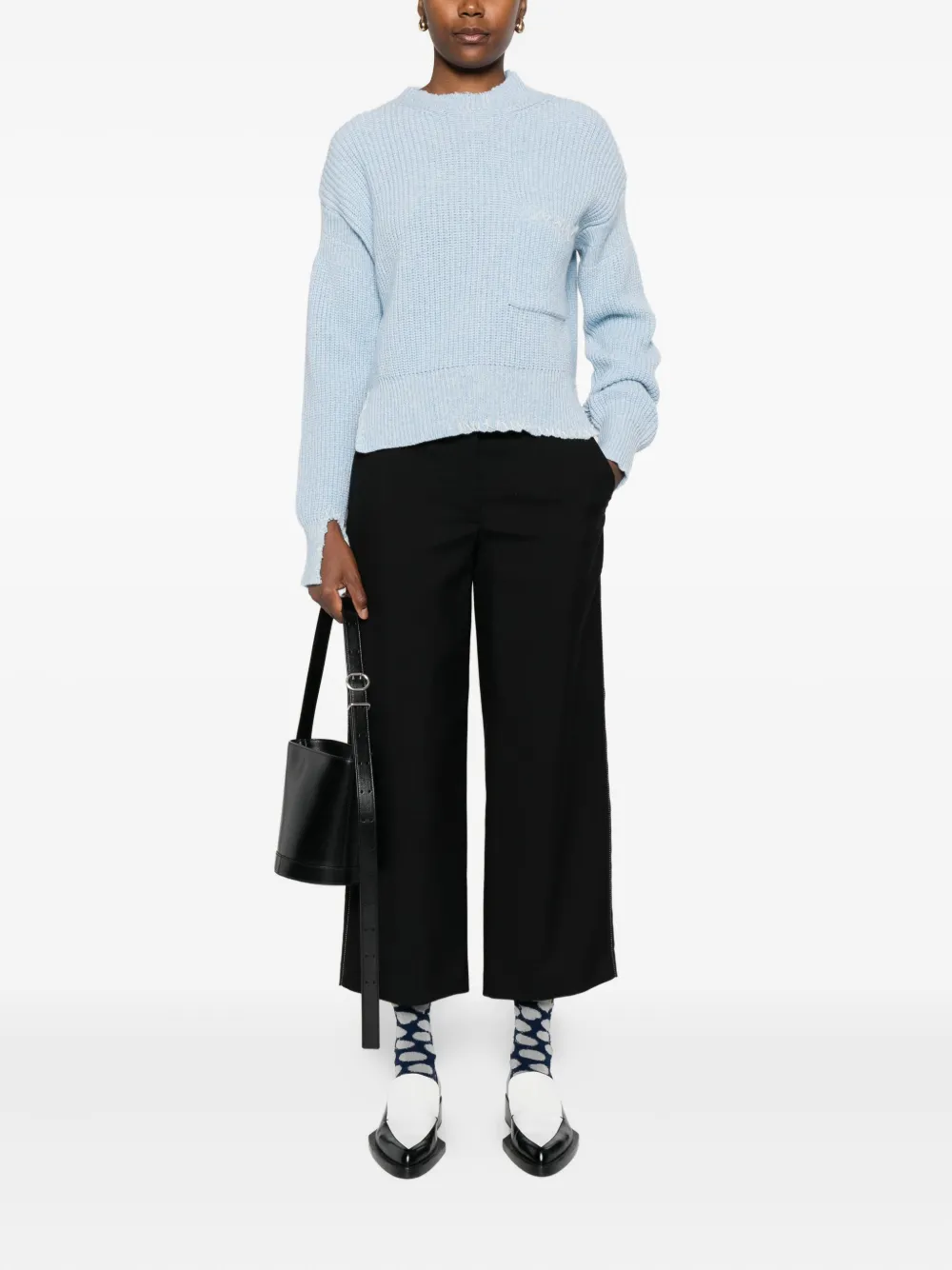Marni Hosen side-stripe cropped trousers - Zwart