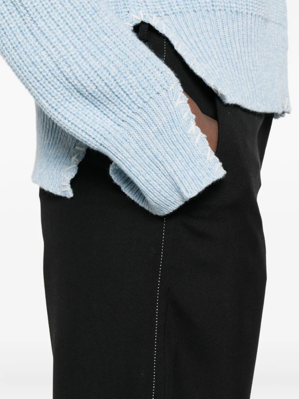 Marni Hosen Side-stripe Cropped Trousers In Black