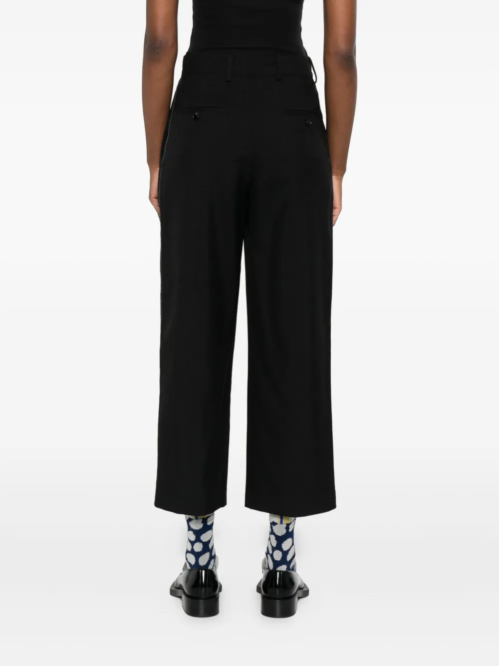 Marni Hosen Side-stripe Cropped Trousers In Black