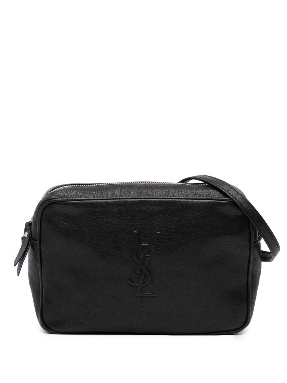 Saint Laurent Pre-Owned 2018 ラムスキン モノグラム ルー カメラバッグ ショルダーバッグ - ブラック Saint Laurent Pre-Owned 2018 ラムスキン モノグラム ルー カメラバッグ ショルダーバッグ - ブラック