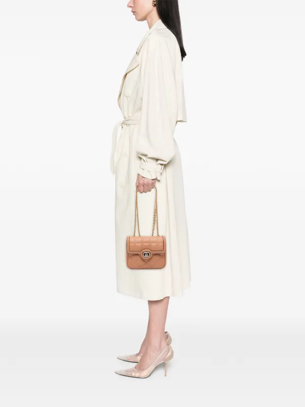 GUCCI グッチ デコ ミニ ショルダーバッグ ホワイト レザー 741457 Gucci Pre-Owned 2016-2025 ミニ レザー デコチェーン ショルダー