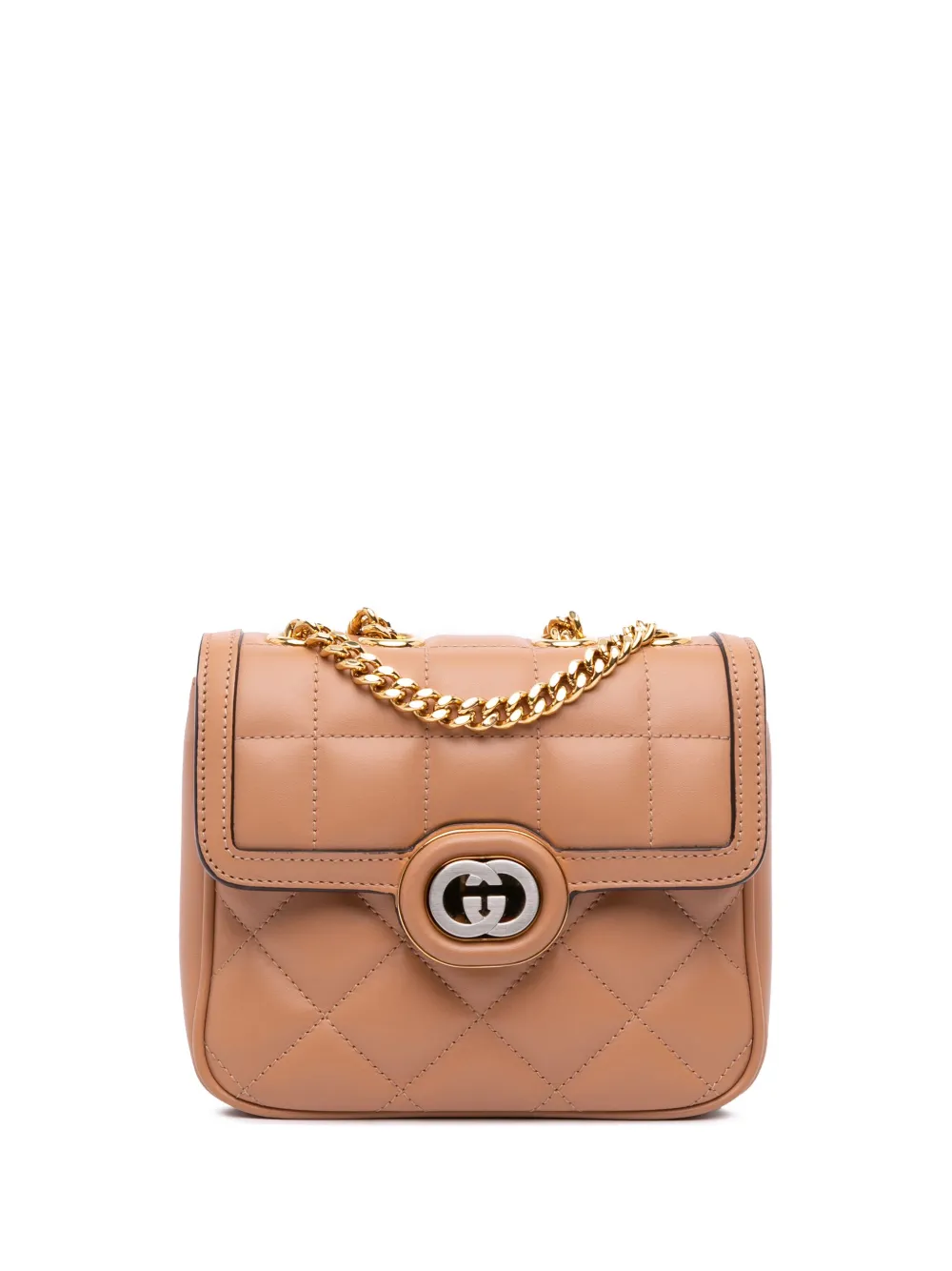 Gucci Pre-Owned 2016-2025 ミニ レザー デコチェーン ショルダーバッグ - ブラウン Gucci Pre-Owned 2016-2025 ミニ レザー デコチェーン ショルダーバッグ - ブラウン