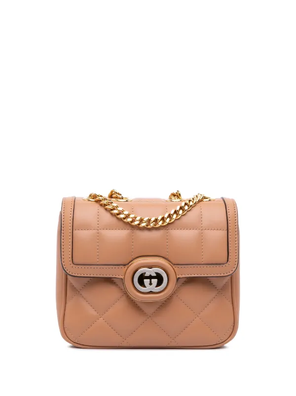 GUCCI チェーンショルダーバッグ GGミニショルダーバッグ レザー ベージュ GUCCI（グッチ） バッグ レディース GGミニショルダーバッグ ジャンボ