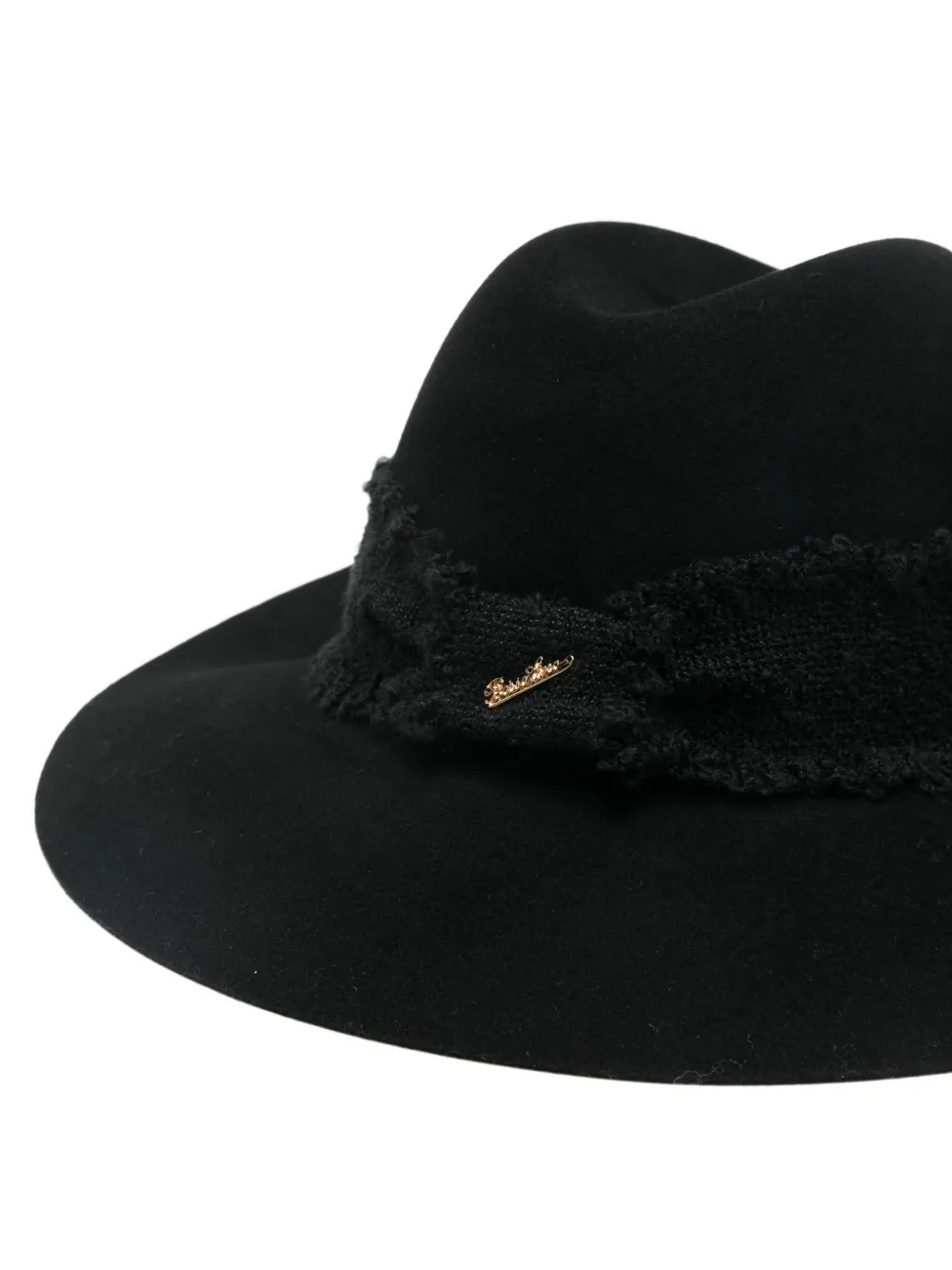Borsalino Verfraaide wollen fedora hoed Zwart
