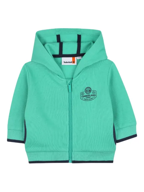 Timberland Kids logo-print zip-up hoodie  