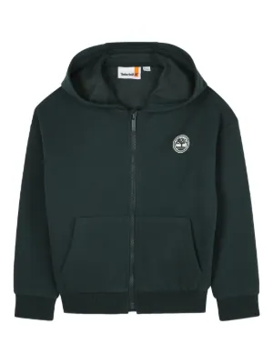 Moncler Enfant logo-patch zip-fastening Hoodie | Blue | FARFETCH CA